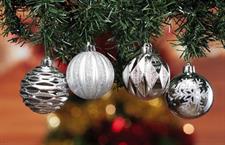 SET 4 PALLE NATALE 6CM SILVER
