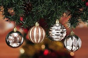 SET 4 PALLE NATALE 6CM CHAMPAG