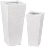 SET 2 FIORIERE QUADRA BIANCHE H51-66CM