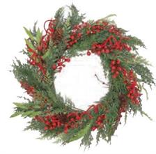 GHIRLANDA BACCHE ROSSE 65CM