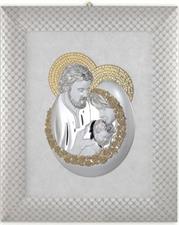 QUADRO SACRA FAMIGLIA ROSA E ORO