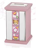 SALVADANAIO CON CARRILLON ROSA