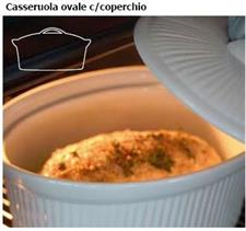 CASSERUOLA OVALE C/COPERCHIO PORCELLANA FORNO 20
