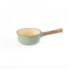 CASSERUOLA 1MANICO GHISA SMALT.VERDE+BIA 18CM