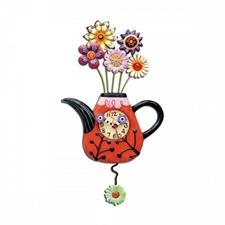 OROLOGIO PARETE TEIERA ARANCIO 5 FIORI 40,5X23CM
