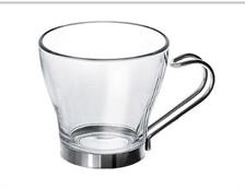TAZZA CAFFE' VETRO S/P MANICO INOX DEBORAH