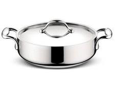 CASSERUOLA BASSA ACCADEMIA INOX C/COPERCHIO 24CM