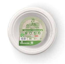 CONF.50 PIATTI FONDI 18CM 400ML BIODEGR&CO NAT