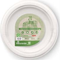 CONF.50 PIATTI PIANI 23CM BIODEGR&COMPOST NAT