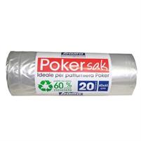 ROTOLO 20 SACCHI NETTEZZA 60X65 PATTUMIERA POKER
