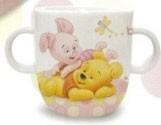 BICCHIERE BABY PORCELL. 2 MANICI ROSA CON PIMPI