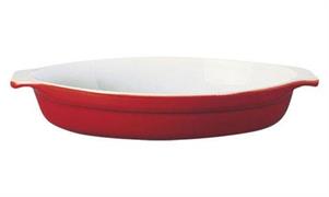 PIROFILA OVALE CON MANICI 33,5X23CM, GIALLA