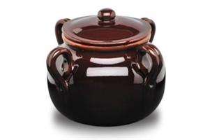 FAGIOLIERA 4MANICI CON COPERCHIO TERRACOTTA 25CM