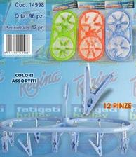 STENDINO GIOSTRA PLASTICA OVALE 12 PINZE
