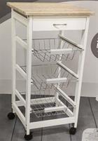 CARRELLO CUCINA ATTREZZATO BIANCO