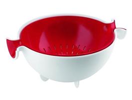 COLAPASTA+INSALATIERA PLAST 25 SPIN&DRAIN ROSSO
