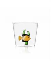 BICCHIERE PESCE ACQUA GIALLO ALGA