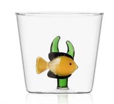 BICCHIERE PESCE ACQUA GIALLO ALGA