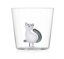 BICCHIERE GATTO ACQUA BIANCO CON CODA