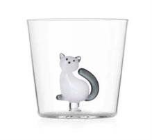 BICCHIERE GATTO ACQUA BIANCO CON CODA