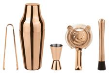 SET REGALO COCKTAIL MIXOLOGY INOX 5PZ RAME