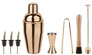 SET REGALO COCKTAIL MIXOLOGY INOX 8PZ RAME