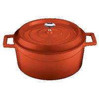 CASSERUOLA TONDA ALTA CC GHISA SMALT. ROSSA 32CM