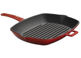 BISTECCHIERA GHISA SMALTATA ROSSA RETT. 32X26