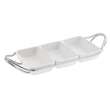 ANTIPASTIERA RETTANGOLARE ACCIAIO ARGENTATO 38CM