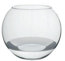 VASO FIORI VETRO BOCCIA PESCI FLORA 18CM