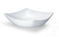 PIATTO FONDO DELICE VETRO BIANCO/NERO 20CM