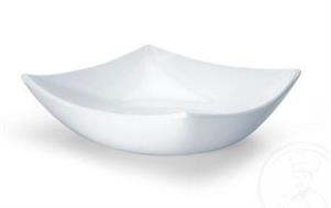 PIATTO FONDO DELICE VETRO BIANCO/NERO 20CM