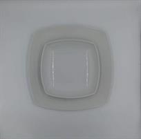 PIATTO FONDO QUADRO TOKIO BIANCO PORCELLANA 21CM
