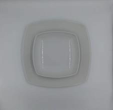 PIATTO PIANO QUADRO TOKIO BIANCO PORCELLANA 26CM