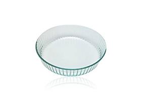 TORTIERA TONDA ONDULATA VETRO PYREX D26XH6CM