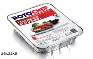 VASCHETTA ALLUMINIO 8 PORZIONI CON COPERCHIO 2PZ