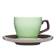 TAZZA TE' C/P PORCELLANA BICOLORE VERDE VIOLA