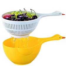 COLAPASTA 1 MANICO PLASTICA + INSALATIERA ANATRA