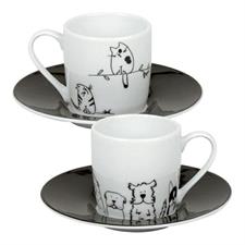 SET 2 TAZZA CAFFE' C/P GATTI E CANI