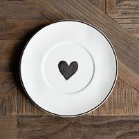 SET 2 PIATTO COLAZIONE SD CUORE GRIGIO
