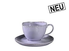 TAZZA COLAZIONE C/P CERAMICA BRUSHED LILLA SPAZZ