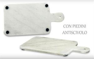 TAGLIERE MARMO BIANCO 34X18 CON MANICO