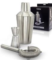 SET REGALO COCKTAIL 500ML INOX 3PZ NERO-ORO