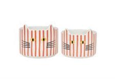 CASPO' CACHEPOT CERAMICA GATTO ROSSO SET 2PZ