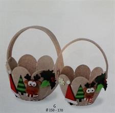 COPPIA CESTINO FELTRO NATALE