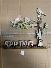 SCRITTA SPRING LEGNO CON LED