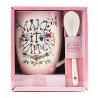 TAZZA MUG CON CUCCHIAIO MAKE IT HAPPEN