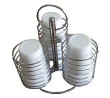 PORTABICCHIERI PER FILA METALLO A 3