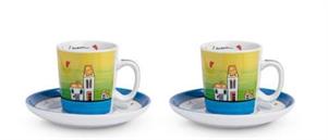 SET 2 TAZZA CAFFE' C/P CASETTE BLU