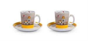 SET 2 TAZZA CAFFE' C/P CASETTE GRIGIO